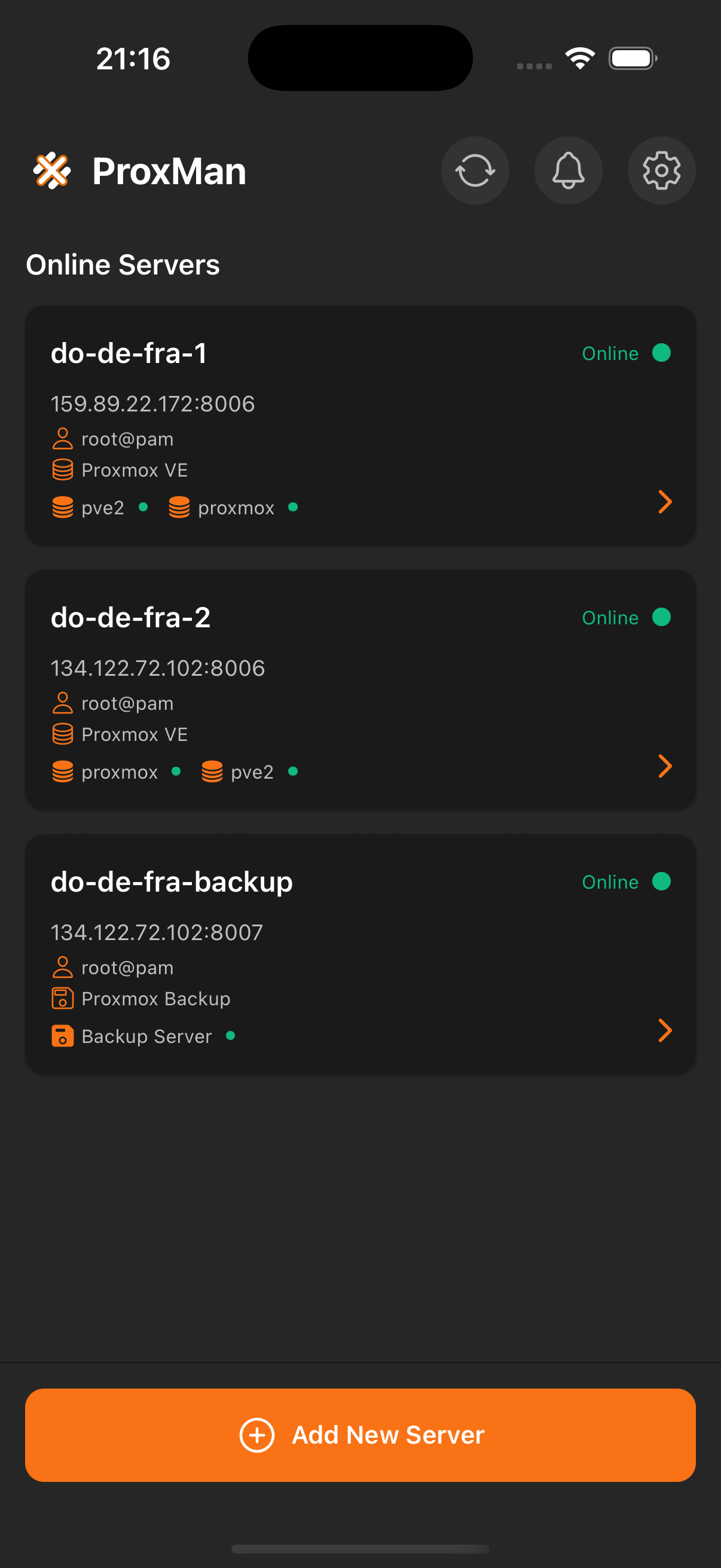 ProxMan App Screenshot