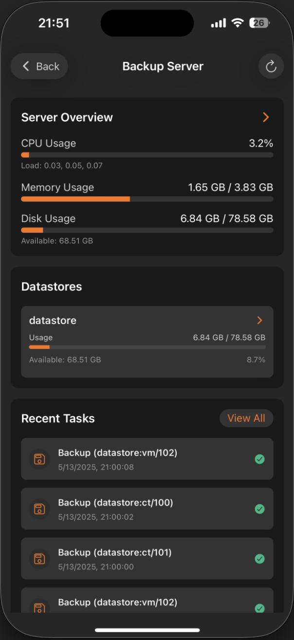 PBS Management Screenshot