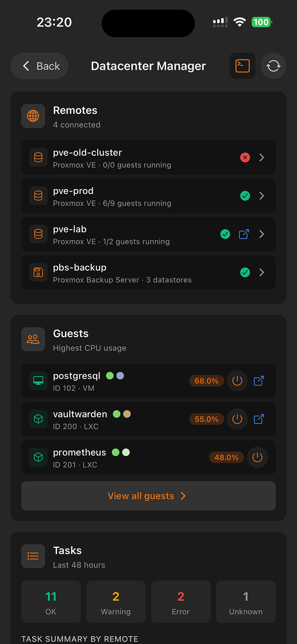 Datacenter Manager Screenshot